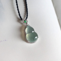 Yun Jade jade pendant natural high-end ice species a goods 18K gold diamond gourd pendant style reference