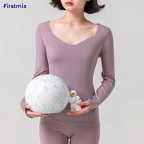 FIRST STAMIX NEW AUTUMN WINTER AEROGEL Low Collar Warm Underwear Woman Long Sleeve V Collar Thin WARM UNDERWEAR LADY