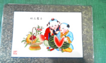 Tianjin Yangliuqing Year Painter Wrestling Melon Seeds Xuan Paper Hand-painted Framed Dolls Decoration Business China Wind Gifts