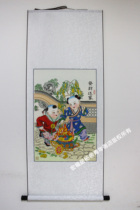 Tianjin Yangliuqing wood version of year painting and fortune and also home paper Hand-painted Doll Scroll Painting Business Decoration Collection Gift