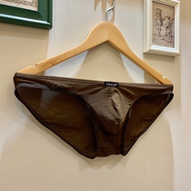 Mens underwear low waist briefs summer ice silk new fashion trend boys sexy quick-drying breathable mesh white