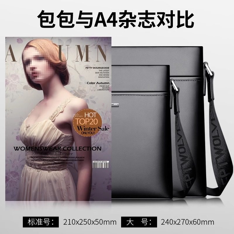 Septwolves Men's Briefcase 2025 New Trendy Business Shoulder Bag High-End First Layer Cowhide Men's Bag