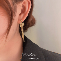 Tassel earrings female Xiaopu earrings 2021 New Style style unique design feel earrings earring studs wind