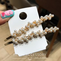 Pearl hair card female Korean clip headdress broken hairpin side word clip clip summer side clip bangs clip forehead