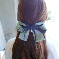 South Korea issuing female head headdress hairclip ding jia spring clip fabric big bow hair adult ma wei jia