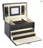 Европейский импортный датский бренд Jyk Exquisite Jewelry Box с 3 ящиками черные ремни маленький локолик красавица Baby