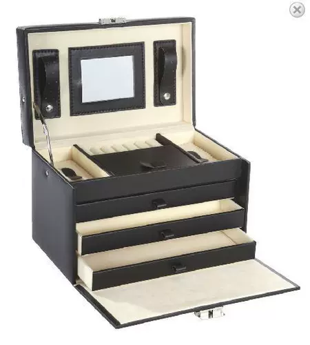 Европейский импортный датский бренд Jyk Exquisite Jewelry Box с 3 ящиками черные ремни маленький локолик красавица Baby