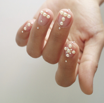 LiSang Nail Nail DIY jewelry high quality pure white white semi-round pearl 100 grain