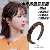 Poplar Purple Flower Braid Hair Braid Hair Stirrup Sweet Merry Hand Fish Bone Braid Integrated Stirrup Hair Style Hairpin Hairpin Accessories