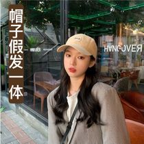 Wig Cap Children Long Rolls Hair Integrated Summer Sun Sun Protection Fashion 100 Hitch Mesh Red Large Wave Duck Tongue Baseball Cap