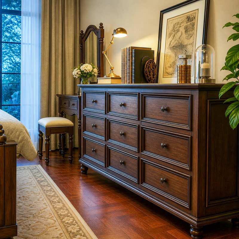American-Style Solid Ash Wood Nine-Drawer Cabinet for Bedroom Bedside Storage, Living Room Storage Cabinet, Master Bedroom Five-Drawer Entryway Cabinet Against the Wall American-Style Solid Ash Wood Nine-Drawer Cabinet for Bedroom Bedside Storage, Living Room Storage Cabinet, Master Bedroom Five-Drawer Entryway Cabinet Against the Wall