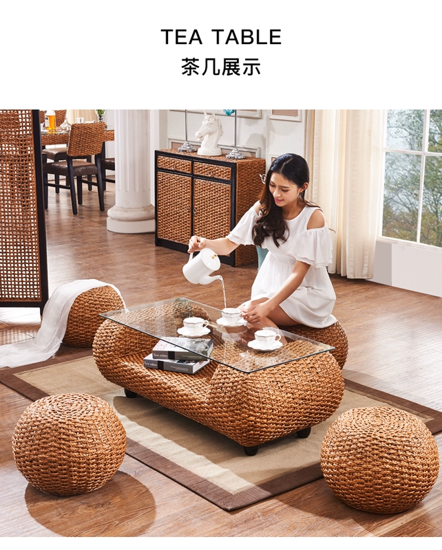 Đôi đan bằng mây ghế sofa sofa mây phòng khách sofa mây chuẩn bị mây Năm mảnh tre và đồ nội thất mây ed - Ghế sô pha sofa l