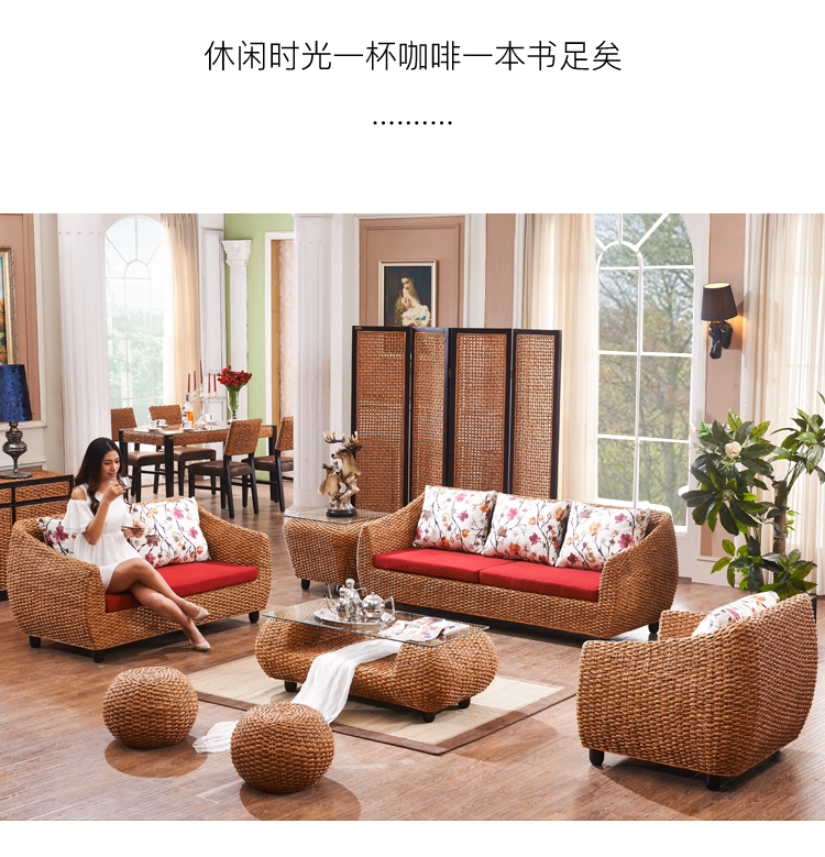 Đôi đan bằng mây ghế sofa sofa mây phòng khách sofa mây chuẩn bị mây Năm mảnh tre và đồ nội thất mây ed - Ghế sô pha