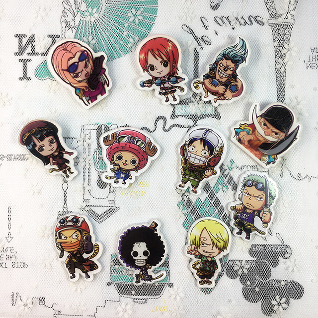 New Anime ຍອດນິຍົມ One Piece Brooch Badge Luffy Chopper Acrylic Brooch Zoro Badge