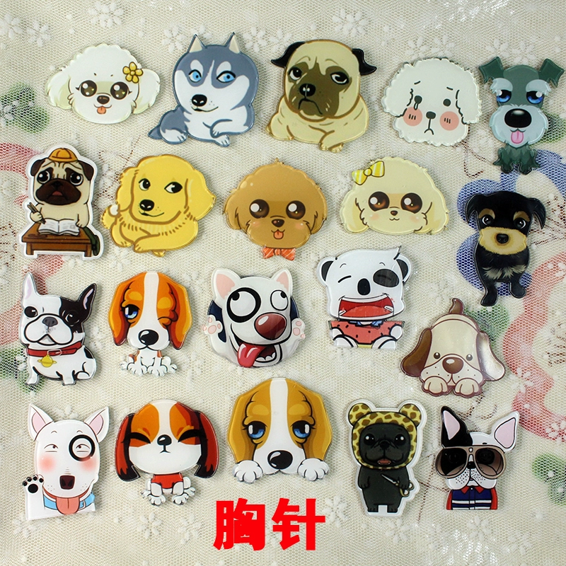 Huy hiệu hoạt hình dễ thương chó husky huy hiệu chó dễ thương trâm cài acrylic - Trâm cài