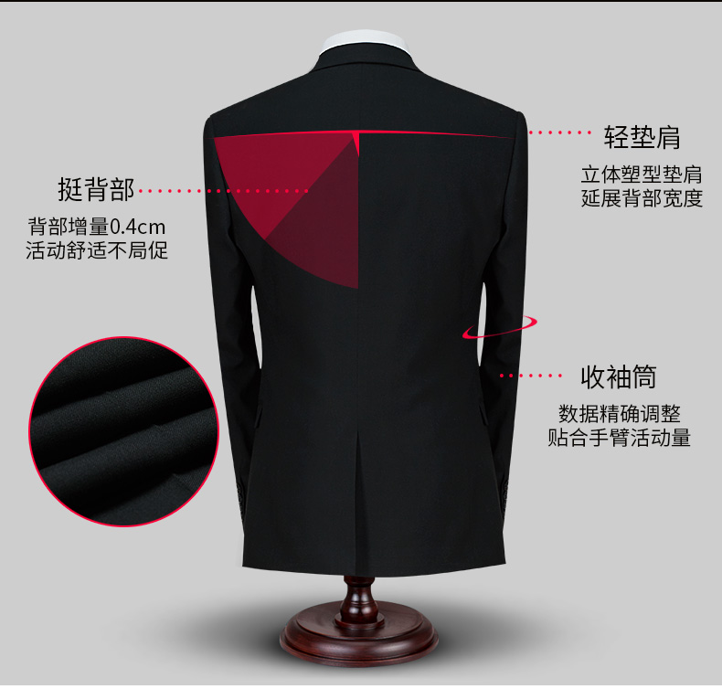 Busycon phù hợp với nam kinh doanh phù hợp với công việc chuyên nghiệp màu đen đang được cải tạo áo cưới bốn mùa quần kaki
