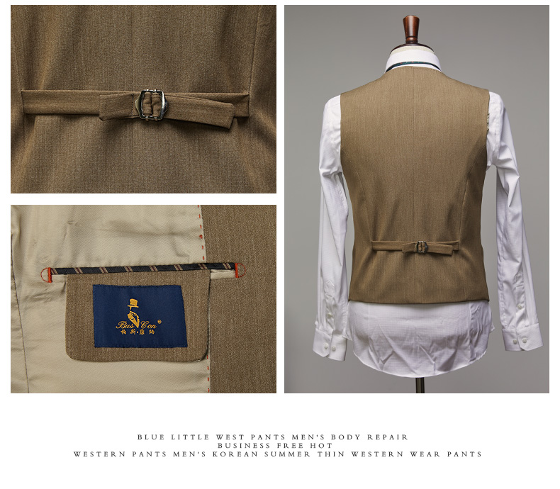 Bộ đồ nam, chú rể, váy cưới, phong cách retro của Anh, váy mùa hè, bộ vest nam tùy chỉnh - Suit phù hợp quần âu