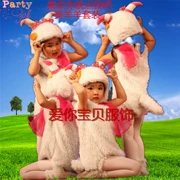 Ngày đầu năm của trẻ em Quần áo động vật Lamb Dance Quần áo Mẫu giáo Xiyang Biểu diễn Hiệu suất Happy Lamb Big Grey Wolf Trang phục