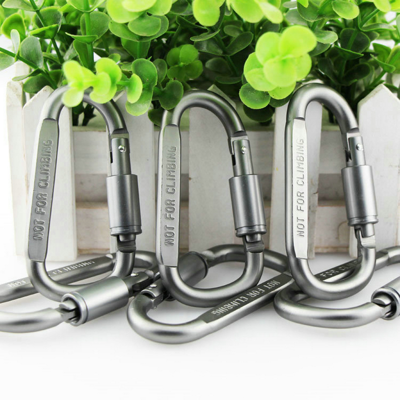 d type buckle aluminium alloy quick hook outdoor key D-shape clasp climbing insurance buckle multifunctional nylon rope hanging buckle