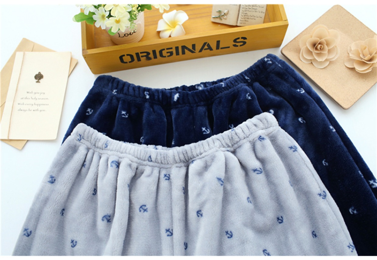 Mùa đông nhung nhung đồ ngủ nam mô hình dày quần dài tay phù hợp với cha lỏng lẻo kích thước lớn flannel nhà dịch vụ nam áo kiểu nữ đẹp