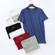 Comfortable middle-aged and elderly summer short-sleeved T-shirt mens Modal cotton loose casual home top half-sleeved undershirt