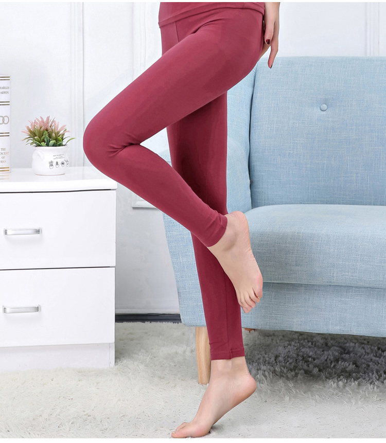 100% cotton mùa thu quần phụ nữ mặc một mảnh duy nhất của cotton phần mỏng eo cao stretch Slim kích thước lớn đáy ấm quần