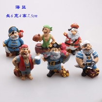 Mediterranean new pirate captain resin cartoon creative character ornaments Nordic childrens room home decoration micro scene