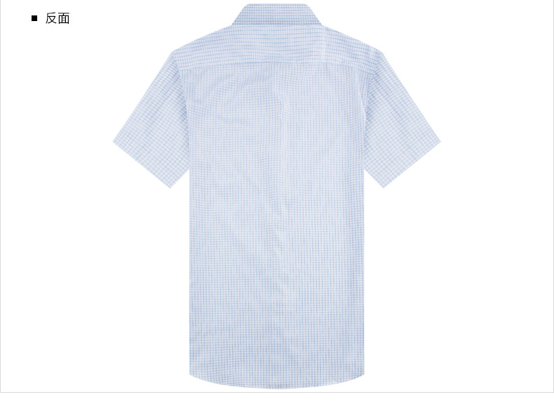 George White Silk Cotton Áo sơ mi kẻ sọc Kinh doanh Casual Inch Màu xanh kẻ sọc Thời trang Công sở mỏng Áo sơ mi ngắn tay - Áo áo sơ mi nam trung niên