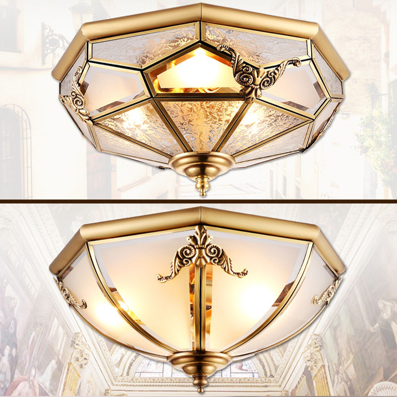 American all-copper suction top light book room Bedroom Light Dining Room Bat lamp minimalist Corridor Balcony Book Room Semi-suction dome light