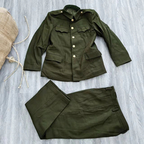 Old goods woolen woolen clothing mens winter green woolen long-sleeved jacket dry woolen tunic suit