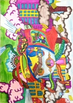 Sci-fi Paintchild Paintings Substitute for Amber Smog Illustrations Comic Handpainted original custom finished products Beauty Dream Made