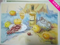 Hand-painted still life gouache painting still life substitute painting gouache painting finished product modern decorative painting hanging painting color 4 new products