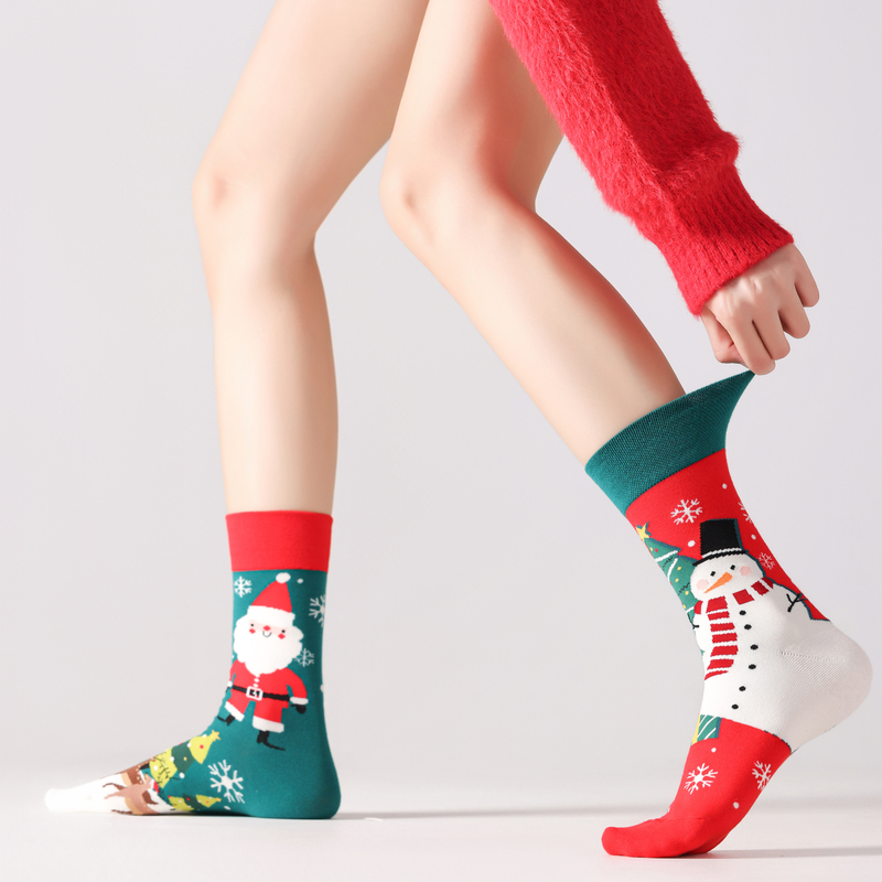 Crazysox Christmas Original Design Ab Asymmetric Winter New Socks Cartoon Men's and Women's Mid-Calf Cotton Socks Crazysox Christmas Original Design Ab Asymmetric Winter New Socks Cartoon Men's and Women's Mid-Calf Cotton Socks