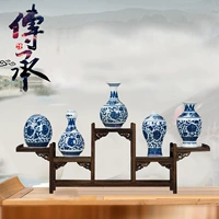 Jingdezhen gốm sứ vẽ tay nhỏ màu xanh và trắng bình sứ chèn nhà phòng khách kệ trang trí cổ điển Trung Quốc - Vase / Bồn hoa & Kệ bình gốm cắm hoa đào