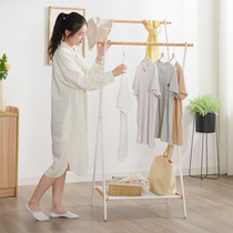 Clothes hanger floor folding indoor home balcony outdoor cool clothes pole bedroom solid wood stainless steel sunburn