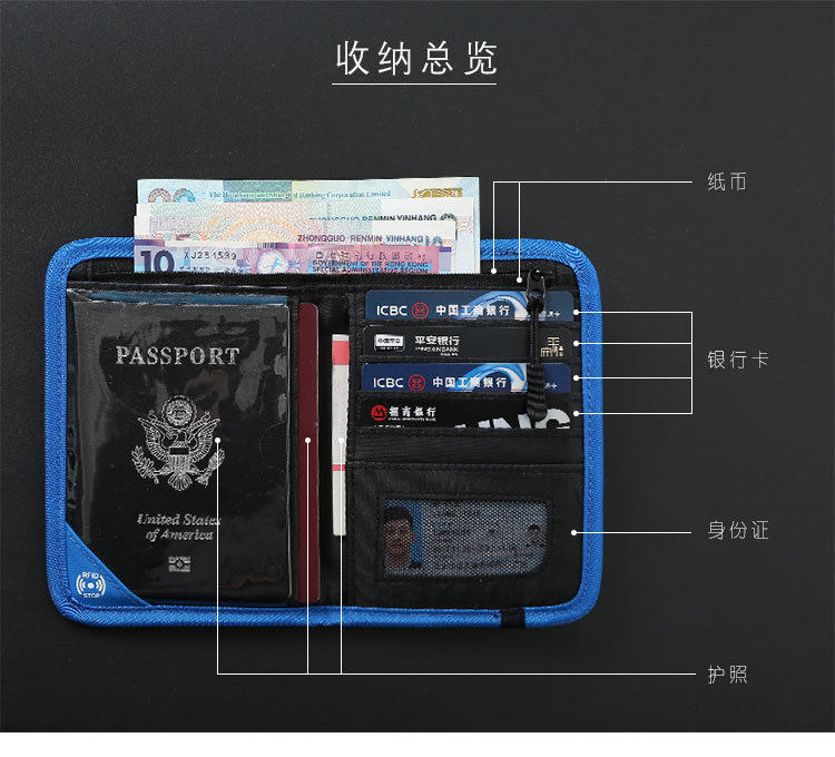 Визитница 证件收纳包便携随身多功能护照包旅行防水防盗挂脖斜跨出国随身包 Potravel. design