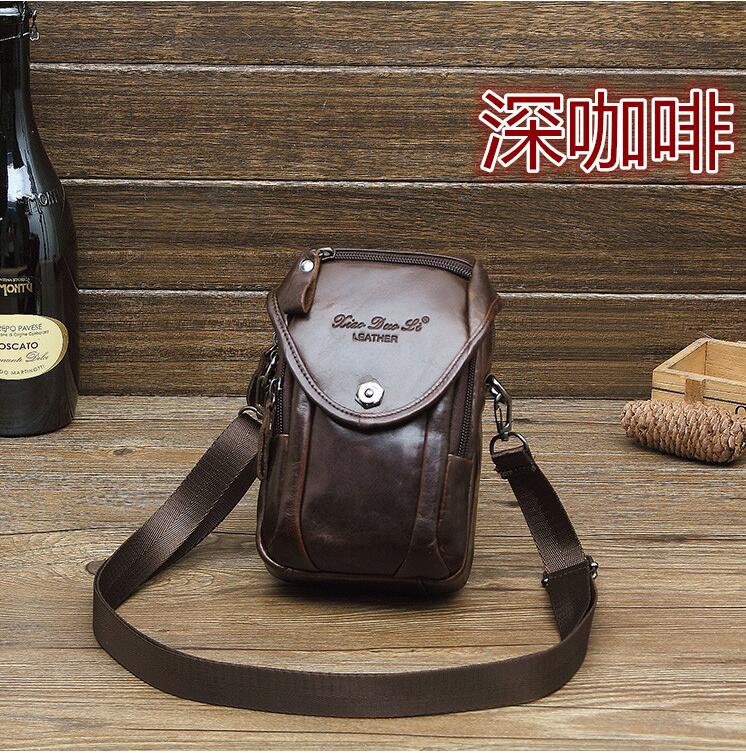 Túi đeo chéo nam 6 inch 7 inch bằng da bò móc túi đựng điện thoại