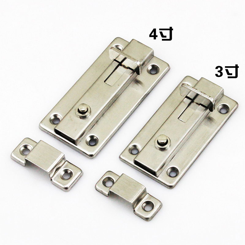 Stainless Steel Bolt Gate Room Door Button Theft Bolt Make-up Room Door Automatic Spring Bolt Door Bolt