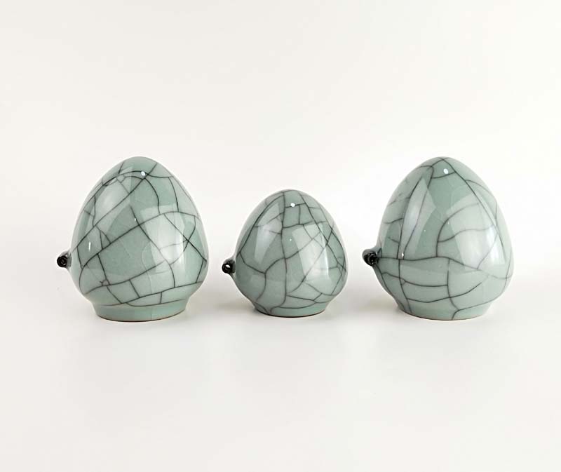 Năm mới Bird Lồng Phụ kiện Chim Cung cấp gốm Celadon Đồ ăn cho chim Lon Thrush Bird Can Chicken Heart Cup Bird Cup Bird Food Bird - Chim & Chăm sóc chim Supplies lồng chim chào mào