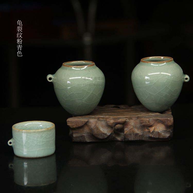 Năm mới Bird Lồng Phụ kiện Chim Cung cấp gốm Celadon Đồ ăn cho chim Lon Thrush Bird Can Chicken Heart Cup Bird Cup Bird Food Bird - Chim & Chăm sóc chim Supplies lồng chim chào mào