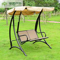 Home leisure Hawaiian swing outdoor balcony bedroom living room hanging chair double triple rocking chair courtyard iron Qianqiu