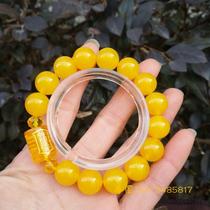  Yellow yellow agate mascot three-sided God of wealth five-way God of wealth color change lucky gathering wealth hand string hand bead bracelet