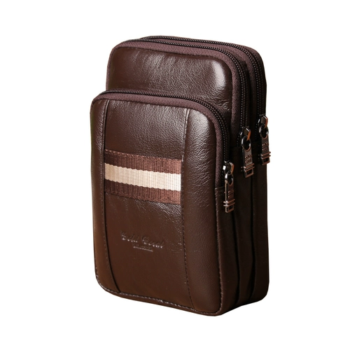 Коралловая поясная сумка для отдыха, кожаный ремень, сумка на одно плечо, из натуральной кожи, 6.3 дюймов, 6.6 дюймов