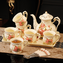 Ceramic European tea set with tray English afternoon tea cup retro coffee cup female high value home