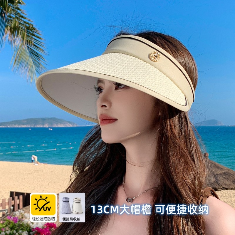 Summer New Empty Top Hat Shell Hat Women's Fashion Versatile Sun Hat Outdoor Anti-Uv Straw Sun Hat