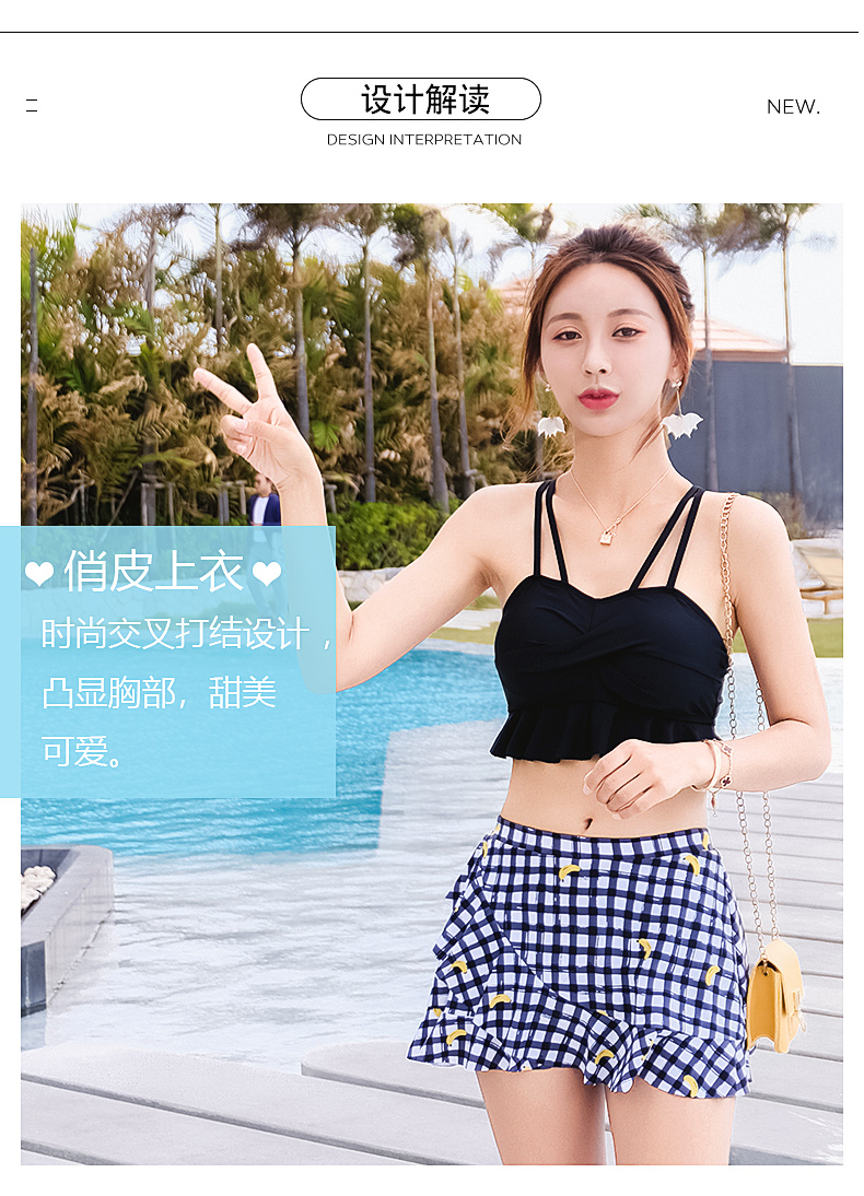 Áo tắm nữ sinh cổ tích nữ xẻ ngực nhỏ tụ tập 2019 kiểu dáng váy liền thân boxer nóng bỏng mùa xuân cho nữ - Bộ đồ bơi hai mảnh đồ bơi 2 mảnh cạp cao