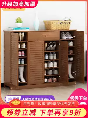 Multi-layer shoe cabinet home door simple economical shoe shelf large capacity solid wood rack dormitory dustproof storage