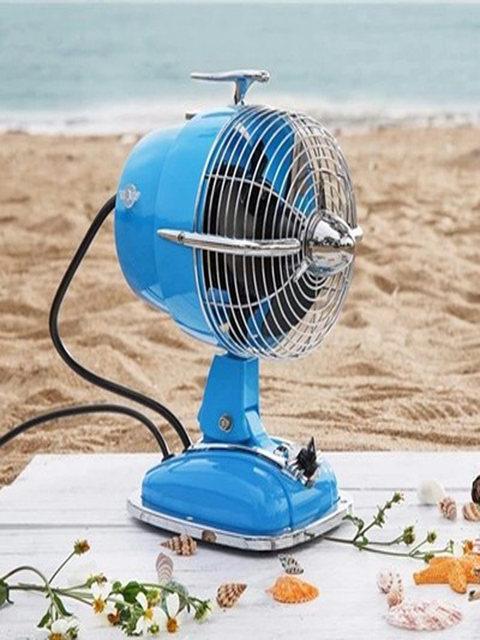Imasu Airplane Fan, Airplane Head Style Antique Electric Fan, Retro Small Table Fan, Household Oscillating Hong Kong-Style Desktop Fan