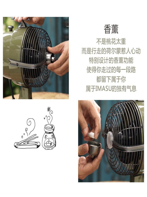 Imasu Airplane Fan, Airplane Head Style Antique Electric Fan, Retro Small Table Fan, Household Oscillating Hong Kong-Style Desktop Fan