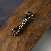 Fine Tibetan traditional alloy Lima copper five-strand vajra pestle pendant Tibetan style wrathful pestle that can be carried with you to subdue evil spirits.